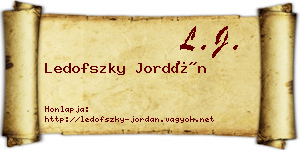 Ledofszky Jordán névjegykártya